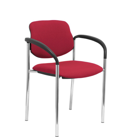 Silla fija Styl bali granate chasis cromo con brazos