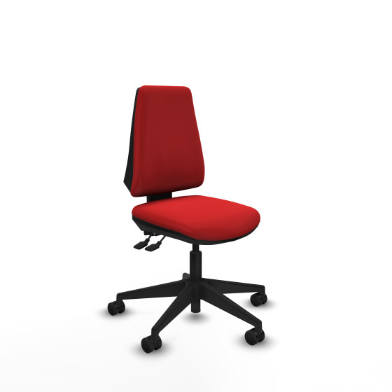 Elche AS similpiel rojo base piramidal ruedas nailon 65mm