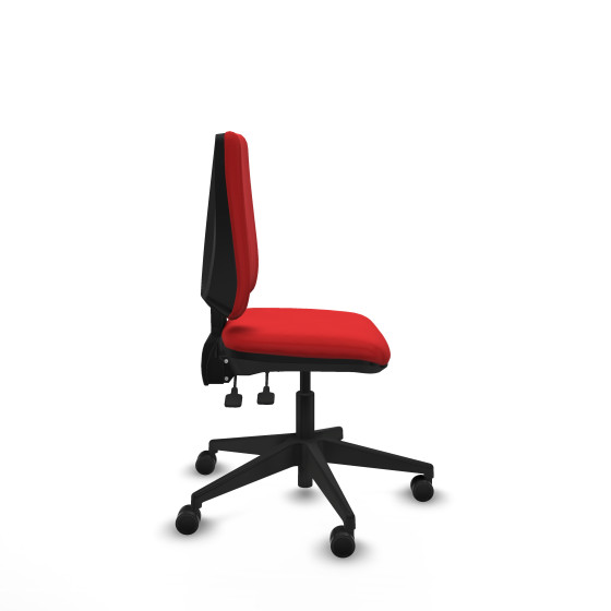 Elche AS similpiel rojo base piramidal ruedas nailon 65mm