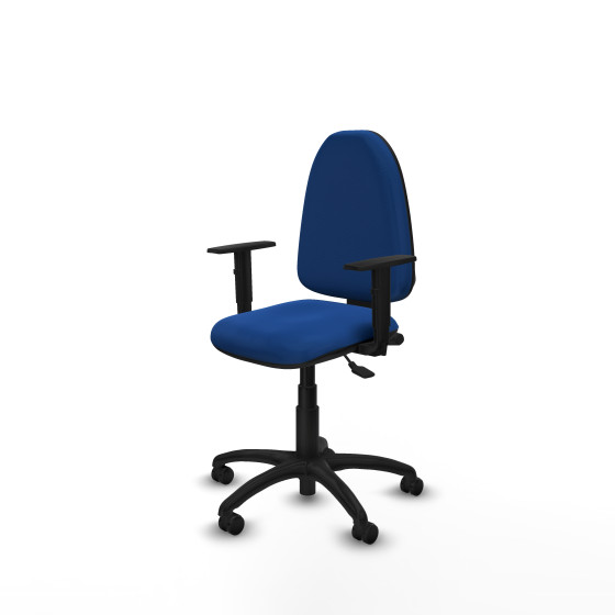 Aýna AS similpiel azul brazos 1D base poliamida ruedas engomadas 50mm