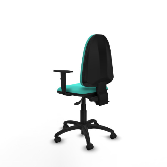 Aýna AS similpiel turquesa brazos 1D base poliamida ruedas engomadas 50mm
