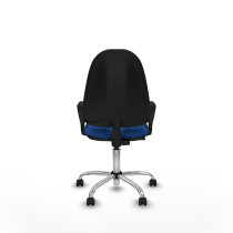 Algarra CP similpiel azul brazos fijos base cromada ruedas engomadas 50mm