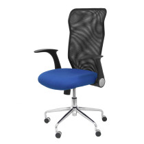 Silla Minaya respaldo malla negro asiento bali azul