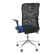 Silla Minaya respaldo malla negro asiento bali azul