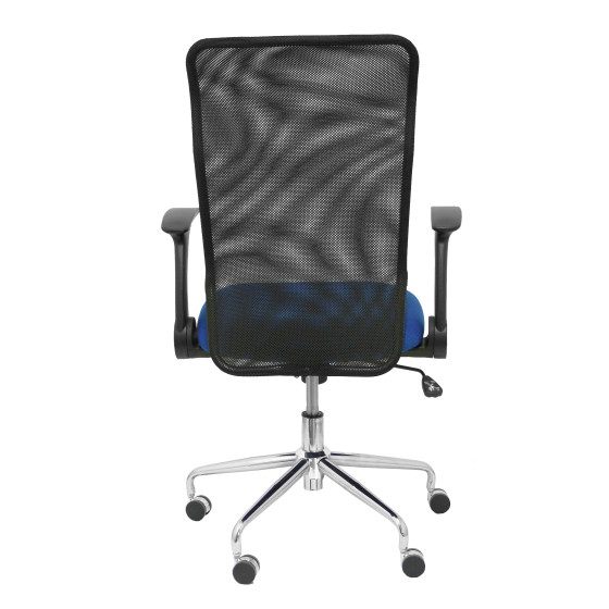 Silla Minaya respaldo malla negro asiento bali azul