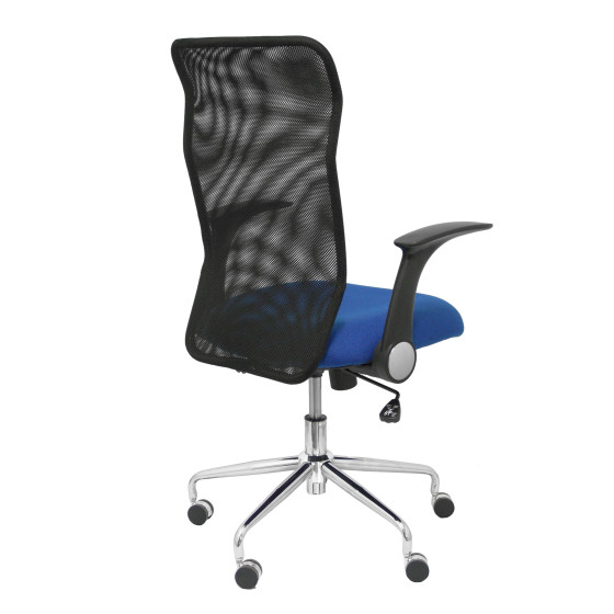 Silla Minaya respaldo malla negro asiento bali azul