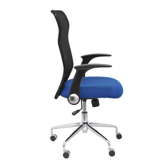 Silla Minaya respaldo malla negro asiento bali azul