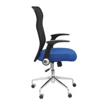 Silla Minaya respaldo malla negro asiento bali azul