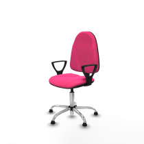 Algarra CP similpiel rosa brazos fijos base cromada topes