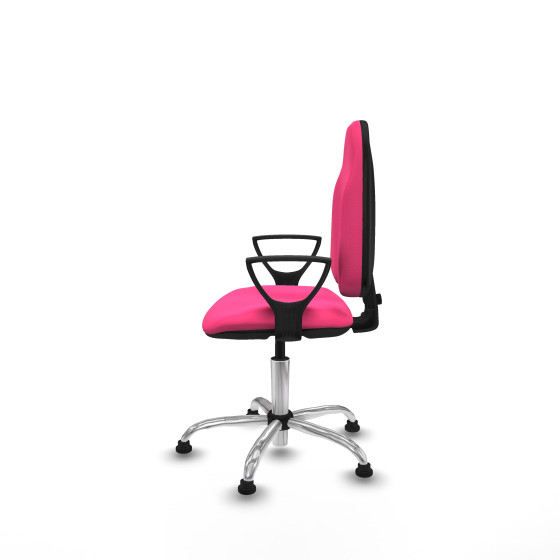 Algarra CP similpiel rosa brazos fijos base cromada topes