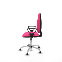 Algarra CP similpiel rosa brazos fijos base cromada topes