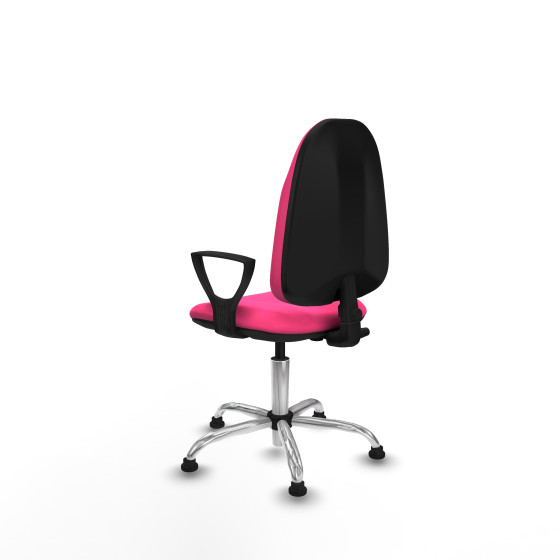 Algarra CP similpiel rosa brazos fijos base cromada topes