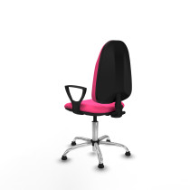 Algarra CP similpiel rosa brazos fijos base cromada topes