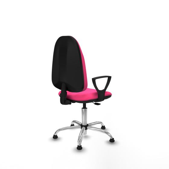 Algarra CP similpiel rosa brazos fijos base cromada topes
