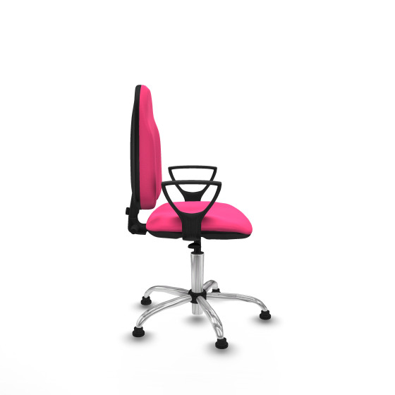 Algarra CP similpiel rosa brazos fijos base cromada topes