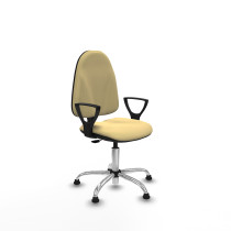 Algarra CP similpiel crema brazos fijos base cromada topes
