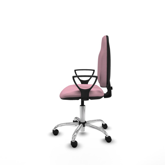 Algarra CP bali rosa brazos fijos base cromada ruedas nailon 50mm