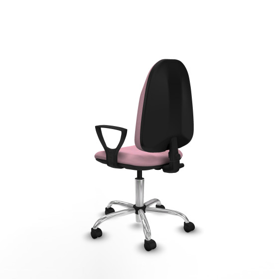 Algarra CP bali rosa brazos fijos base cromada ruedas nailon 50mm