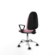 Algarra CP bali rosa brazos fijos base cromada ruedas nailon 50mm
