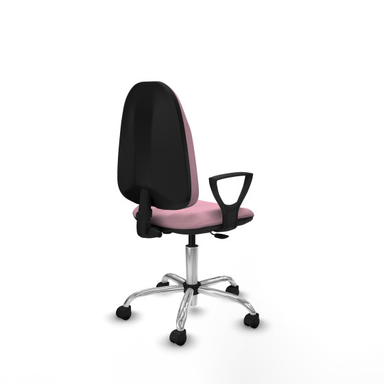 Algarra CP bali rosa brazos fijos base cromada ruedas nailon 50mm
