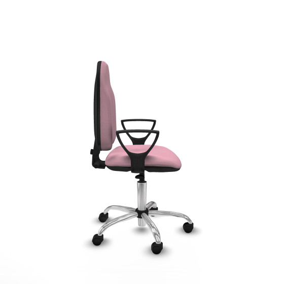 Algarra CP bali rosa brazos fijos base cromada ruedas nailon 50mm