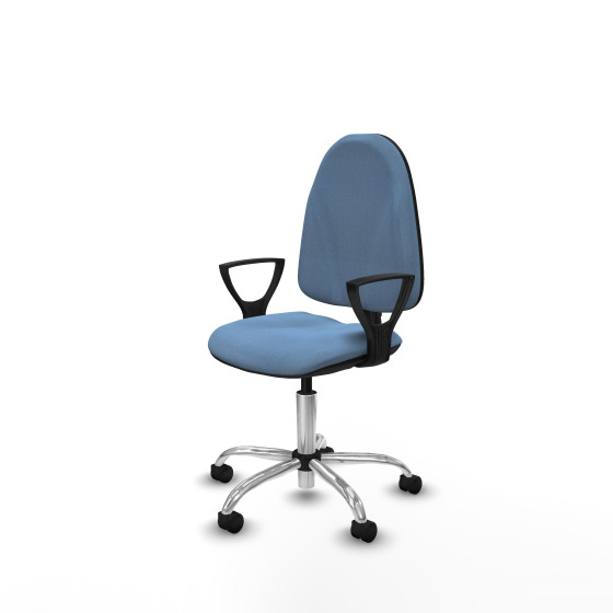Algarra CP bali azul cielo brazos fijos base cromada ruedas nailon 50mm