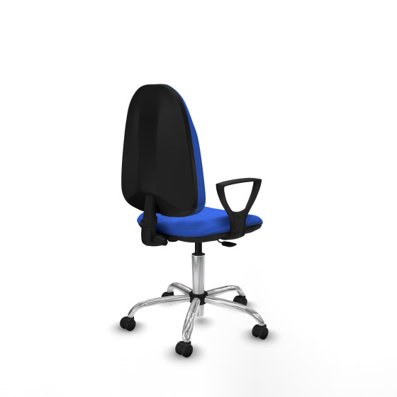 Algarra CP bali azul brazos fijos base cromada ruedas autofrenantes 50mm