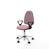 Algarra CP bali rosa brazos fijos base cromada ruedas autofrenantes 50mm