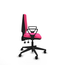 Elche AS similpiel rosa brazos fijos base piramidal ruedas nailon 65mm