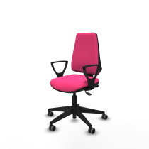 Elche AS similpiel rosa brazos fijos base piramidal ruedas engomadas 65mm