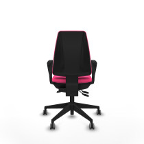 Elche AS similpiel rosa brazos fijos base piramidal ruedas engomadas 65mm