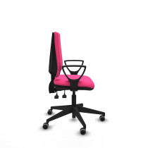 Elche AS similpiel rosa brazos fijos base piramidal ruedas engomadas 65mm