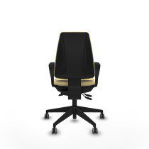 Elche AS similpiel crema brazos fijos base piramidal ruedas engomadas 65mm