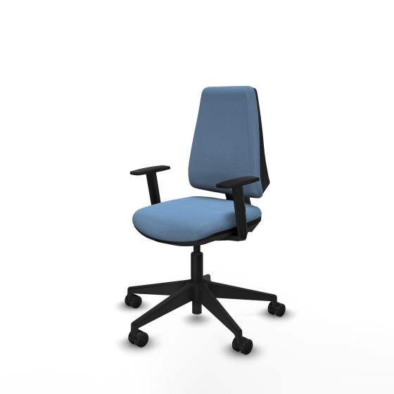 Elche CP bali azul cielo brazos 1D base piramidal ruedas nailon 65mm