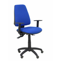 Silla Elche S bali azul brazos regulables ruedas de parqué