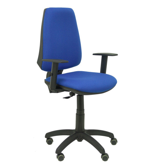 Silla Elche CP bali azul brazos regulables ruedas de parqué