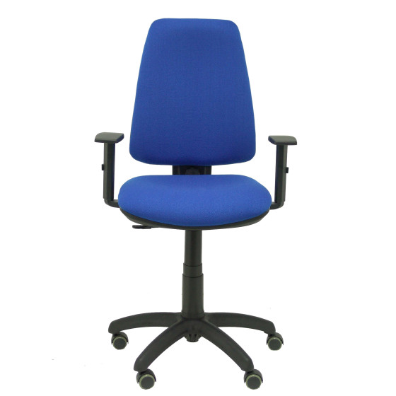 Silla Elche CP bali azul brazos regulables ruedas de parqué