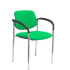 Silla fija Styl bali verde chasis cromo con brazos