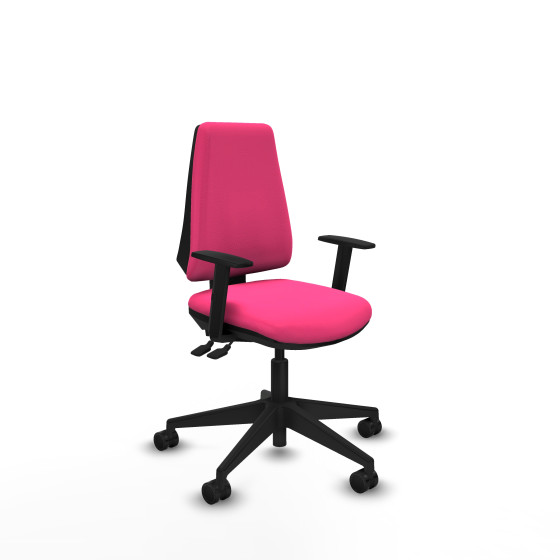Elche AS similpiel rosa brazos 1D base piramidal ruedas nailon 65mm
