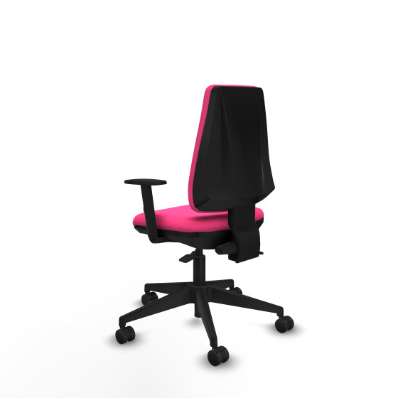 Elche AS similpiel rosa brazos 1D base piramidal ruedas nailon 65mm