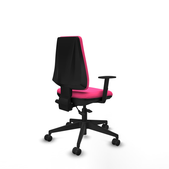 Elche AS similpiel rosa brazos 1D base piramidal ruedas nailon 65mm