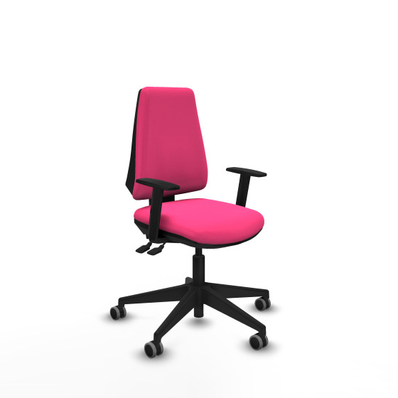 Elche AS similpiel rosa brazos 1D base piramidal ruedas engomadas 65mm