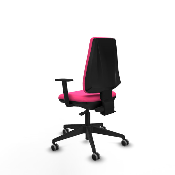 Elche AS similpiel rosa brazos 1D base piramidal ruedas engomadas 65mm