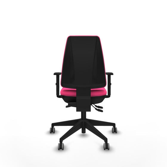 Elche AS similpiel rosa brazos 1D base piramidal ruedas engomadas 65mm