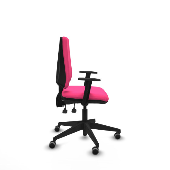 Elche AS similpiel rosa brazos 1D base piramidal ruedas engomadas 65mm