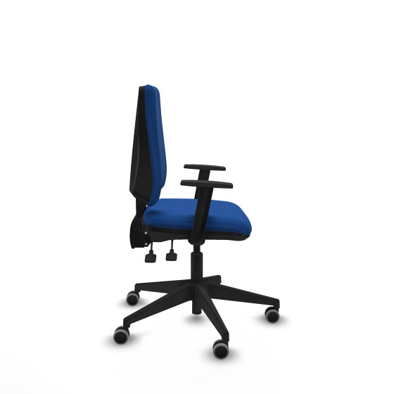 Elche AS similpiel azul brazos 1D base piramidal ruedas engomadas 65mm