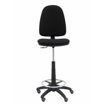 Taburete Aýna bali negro ruedas de parqué