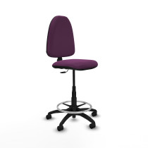 Taburete Aýna CP similpiel morado base poliamida ruedas nailon 50mm