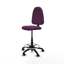 Taburete Aýna CP similpiel morado base poliamida ruedas nailon 50mm