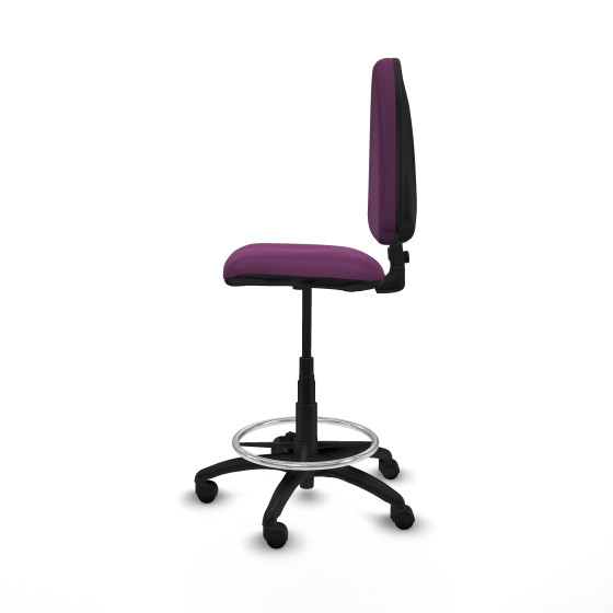 Taburete Aýna CP similpiel morado base poliamida ruedas nailon 50mm